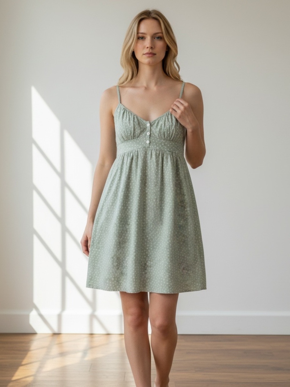 Sage Green Spaghetti Strap Dress